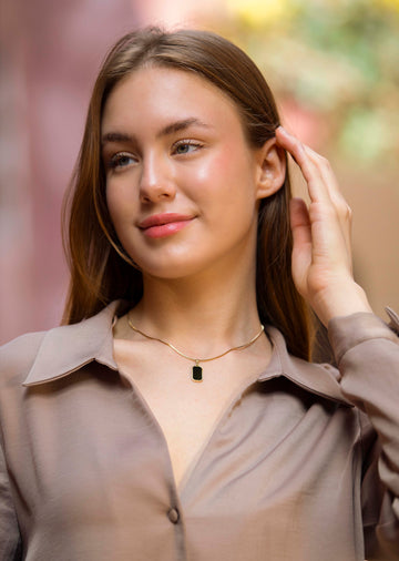 Black Rectangle Necklace